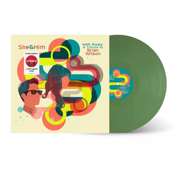She & Him - Melt Away A Tribute To Brian Wilson Green Colored Vinyl - Picture 3 of 6